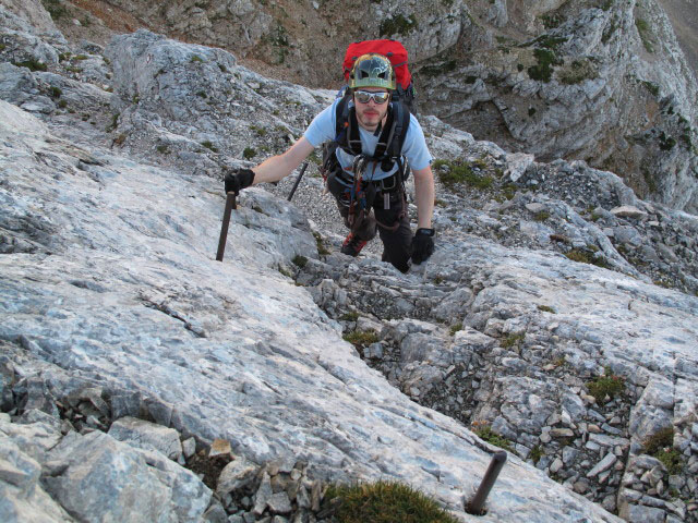 Norbert am Vrbanova pica-Klettersteig (8. Aug.)