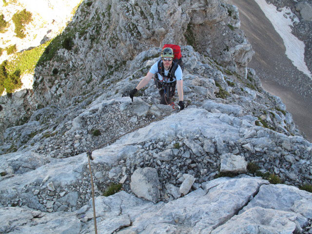 Norbert am Vrbanova pica-Klettersteig (8. Aug.)