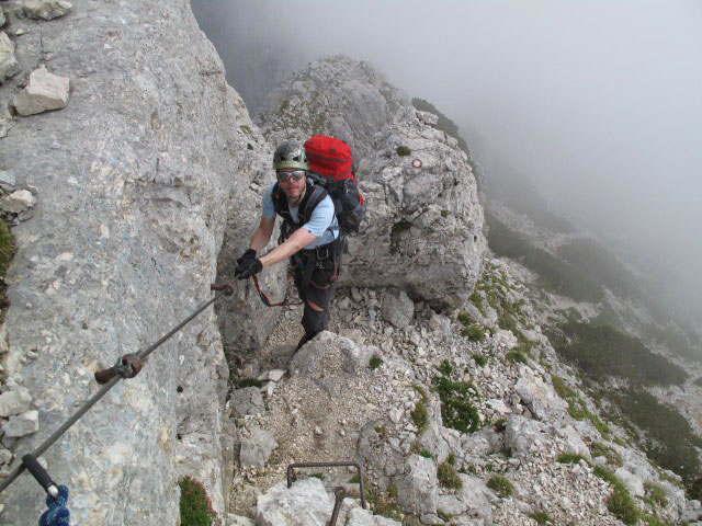 Norbert am Vrbanova pica-Klettersteig (8. Aug.)