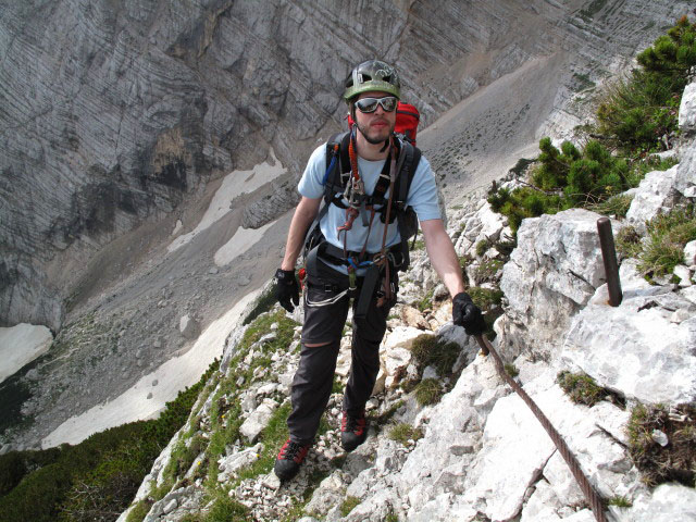 Norbert am Vrbanova pica-Klettersteig (8. Aug.)