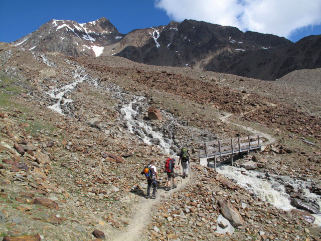 Erich, Anke und Daniela am Seufertweg beim Mitterbach (17. Aug.)