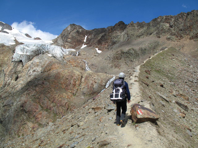 Reinhard am Rofenkaranstieg auf das Wilde Mannle (17. Aug.)