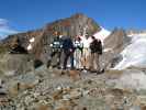 Erich, Reinhard, Daniela, ich und Anke zwischen Guslarferner und Vernagthütte (17. Aug.)