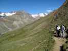 Reinhard, Anke, Erich und Daniela am Seufertweg zwischen Vernagtbach und Platteibach (17. Aug.)