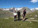 Erich, Reinhard und Anke am Seufertweg zwischen Vernagtbach und Platteibach (17. Aug.)