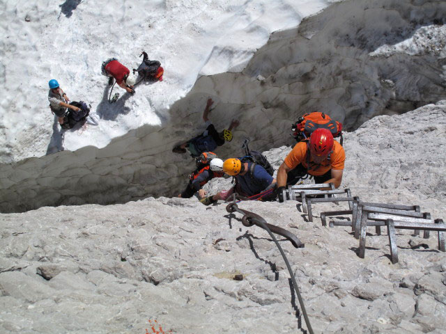 Höllental-Klettersteig: Erhard und Andreas in der Einstiegsvariante