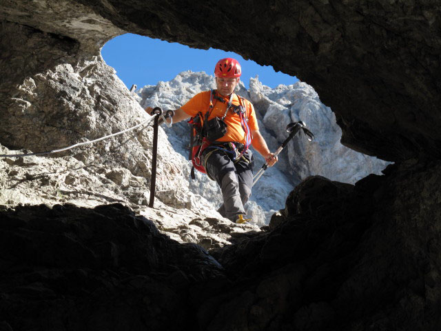 Stopselzieher-Klettersteig: Erhard im Stopselzieher