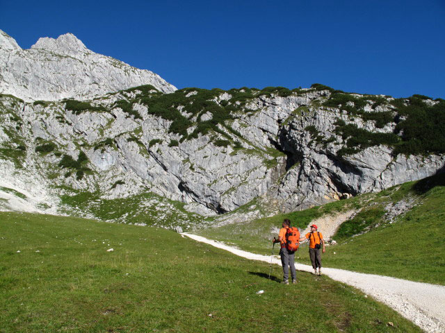 Erhard und Axel zwischen Bergstation der Alpspitzbahn und Mauerl&auml;ufer-Klettersteig
