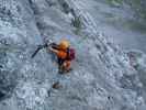 Mauerläufer-Klettersteig: Axel und Andreas bei der Seilleiter