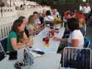 Daniela, Yasmin, Doris, Thomas, Erich, Marlene und Tina im Strandcafe