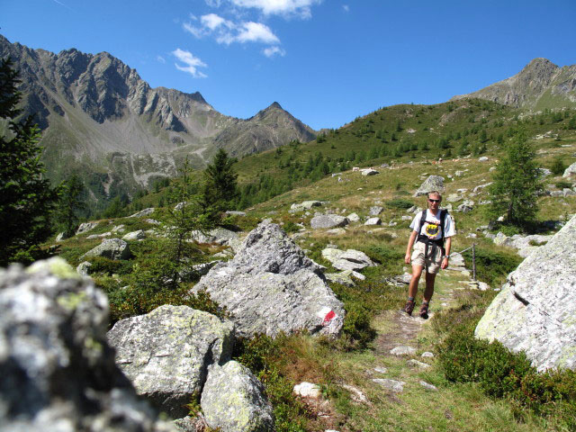 Ich am Heinrich-Hecht-Weg zwischen Mäuerle und Salzkofelhütte (1. Sept.)