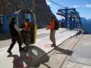 Axel und Andreas in der Bergstation der Seilbahn Son Forca - Stounies, 2.924 m