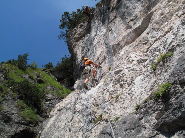 Grünstein-Klettersteig: Andreas und Axel in der schwierigen Variante