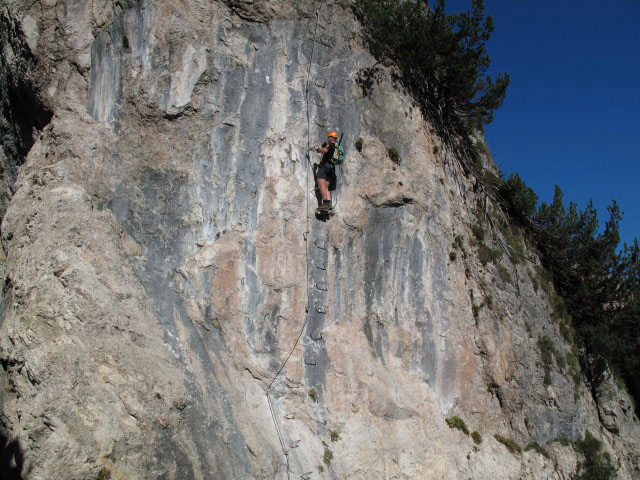 Gr&uuml;nstein-Klettersteig: schwierige Variante