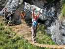 Grünstein-Klettersteig: Axel und ? auf der Hängebrücke