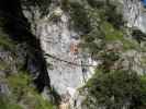 Grünstein-Klettersteig: Andreas auf der Hängebrücke