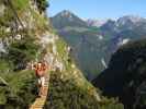 Grünstein-Klettersteig: Andreas auf der Hängebrücke