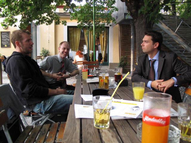 Richard, Markus und Mario im Bierfreihof Napoleon