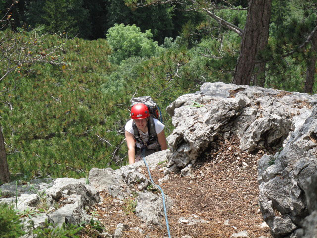 Altspatzenweg: Daniela in der f&uuml;nften Seill&auml;nge