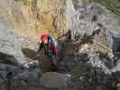 Gamsänger-Klettersteig: Daniela und Max auf der Jägerwandtreppe (26. Sept.)