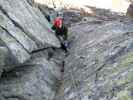 Klettersteig 'Bella Vista': Daniela in der Rissverschneidung (4. Okt.)