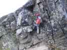 Klettersteig 'Bella Vista': Daniela vor dem Notabstieg (4. Okt.)