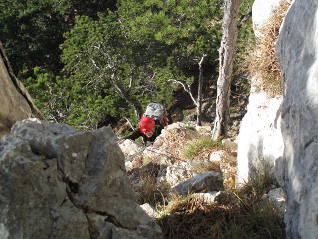 Fredsteig: Daniela in der ersten Seill&auml;nge