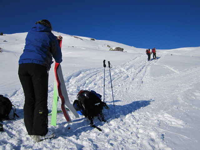 Daniela, Gudrun und Christoph zwischen Salzachjoch und Roßwildjagdhütte (23. Jän.)