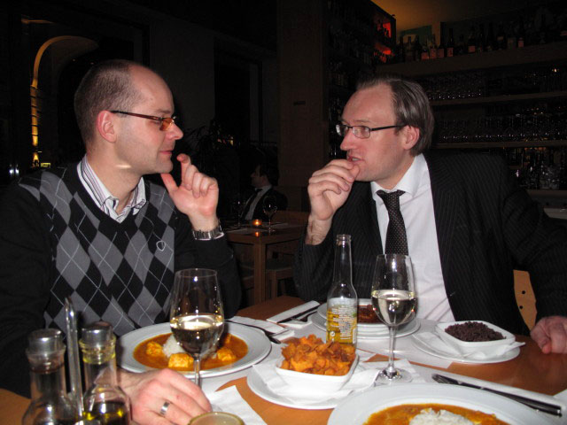Christian und Erich im Restaurant Comida