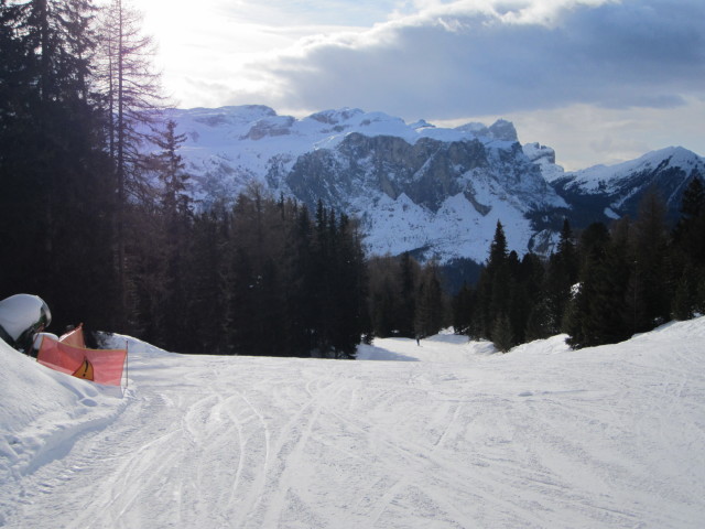 Abfahrt des Sessellifts La Crusc (15. März)