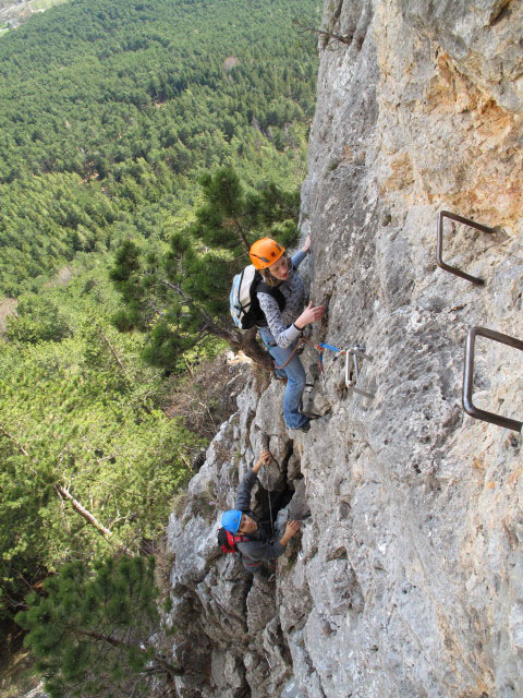 Wildenauer-Klettersteig: Gregor und Sabrina vor der Schl&uuml;sselstelle