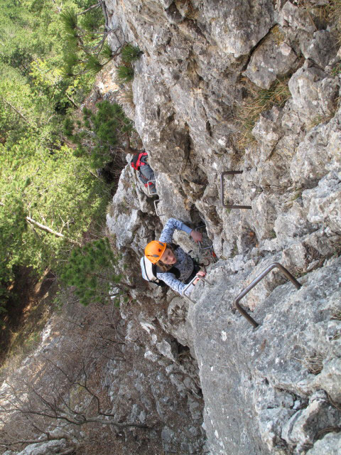 Wildenauer-Klettersteig: Sabrina nach der Schl&uuml;sselstelle