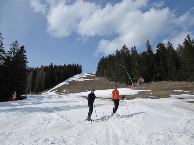 Christoph und ich auf der Talabfahrt