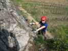 Klettersteig der Naturfreunde Gumpoldskirchen: Daniela zwischen Einstieg und Höhle