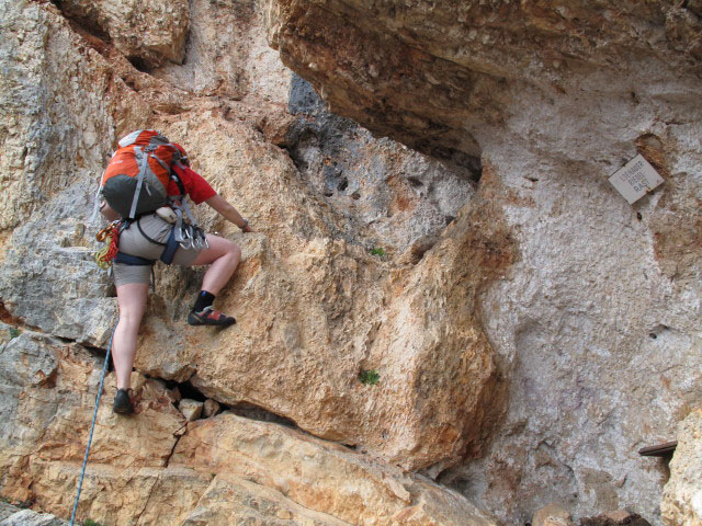 Tirolersteig: Daniela in der 12. Seillänge