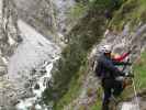 Adrenalin-Klettersteig: Werner und Axel in der Plattenwand