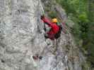 Adrenalin-Klettersteig: Axel in der Luna-Variante des ersten Pfeilers