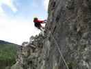 Adrenalin-Klettersteig: Axel in der Gipfelwand