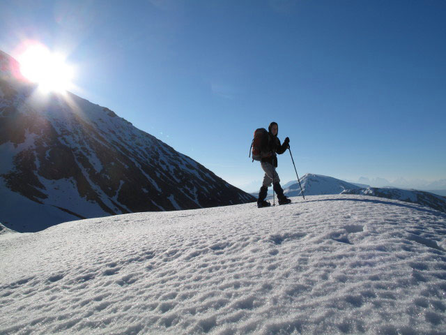Daniela auf Weg 19A auf der Oswaldscharte, 2.323 m (24. Mai)