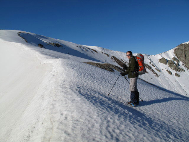 Daniela auf Weg 19A auf der Oswaldscharte, 2.323 m (24. Mai)