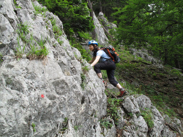 Romantikerpromenade: Irene in der achten Seillänge