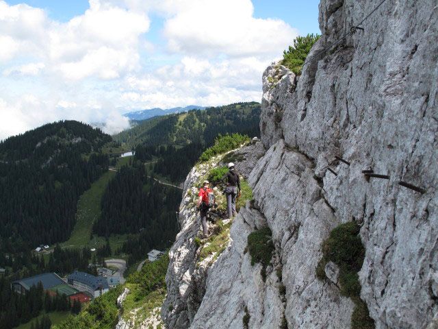 Heli-Kraft-Klettersteig: Norbert und Elonora beim 2. Notausstieg