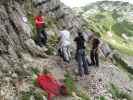 Heli-Kraft-Klettersteig: Norbert, Erich, Elonora und Reinhard beim Einstieg