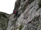 Heli-Kraft-Klettersteig: Norbert und Elonora zwischen Holzpendelbrücke und 1. Notausstieg