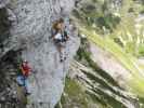 Heli-Kraft-Klettersteig: Richard und Erich zwischen Nepalbrücke und 1. Seilbrücke