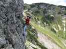 Heli-Kraft-Klettersteig: Richard zwischen Nepalbrücke und 1. Seilbrücke