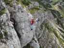 Heli-Kraft-Klettersteig: Reinhard, Richard und Erich zwischen 1. Seilbrücke und 2. Notausstieg