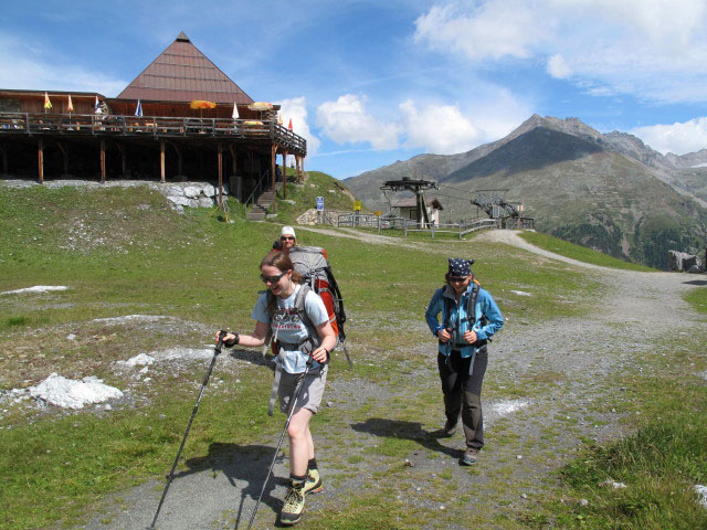 Daniela, Peter und Irene am Morosiniweg bei der Langensteinhütte (20. Aug.)