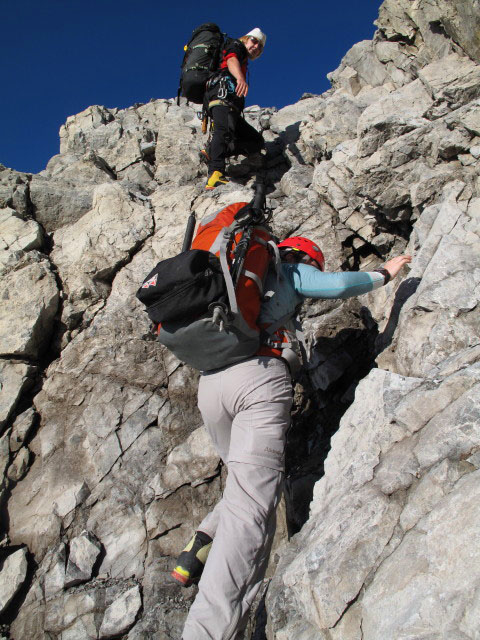 Peter und Daniela am Hintergrat vor dem 1. Eisfeld (21. Aug.)