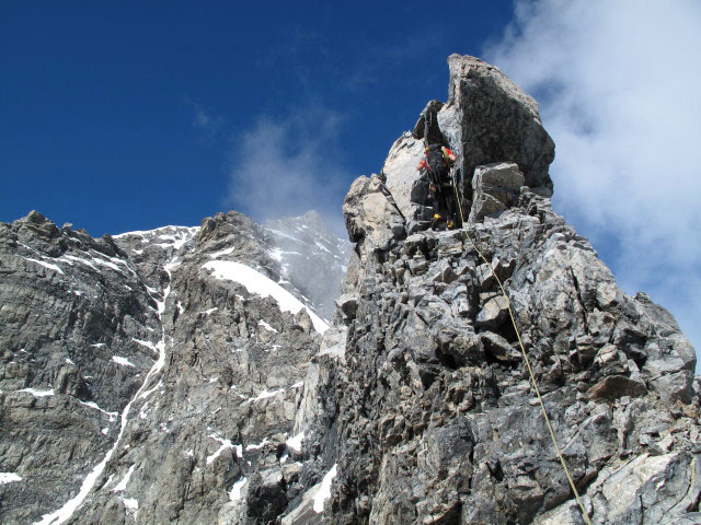 Peter am Hintergrat zwischen Schlüsselstelle und 2. Eisfeld (21. Aug.)